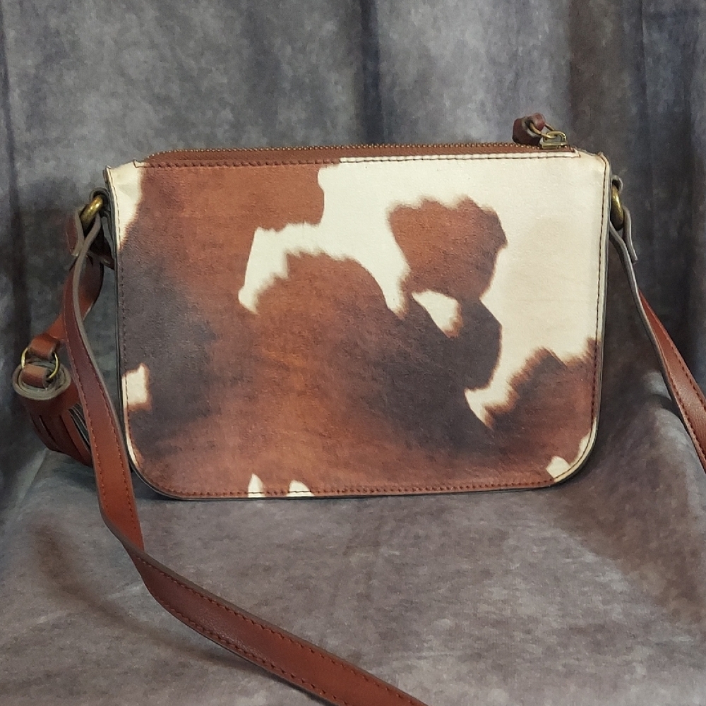Sonoma Goods For Life Cowhide Print Crossbody Bag - Western Boho - NEW - Picture 3 of 11